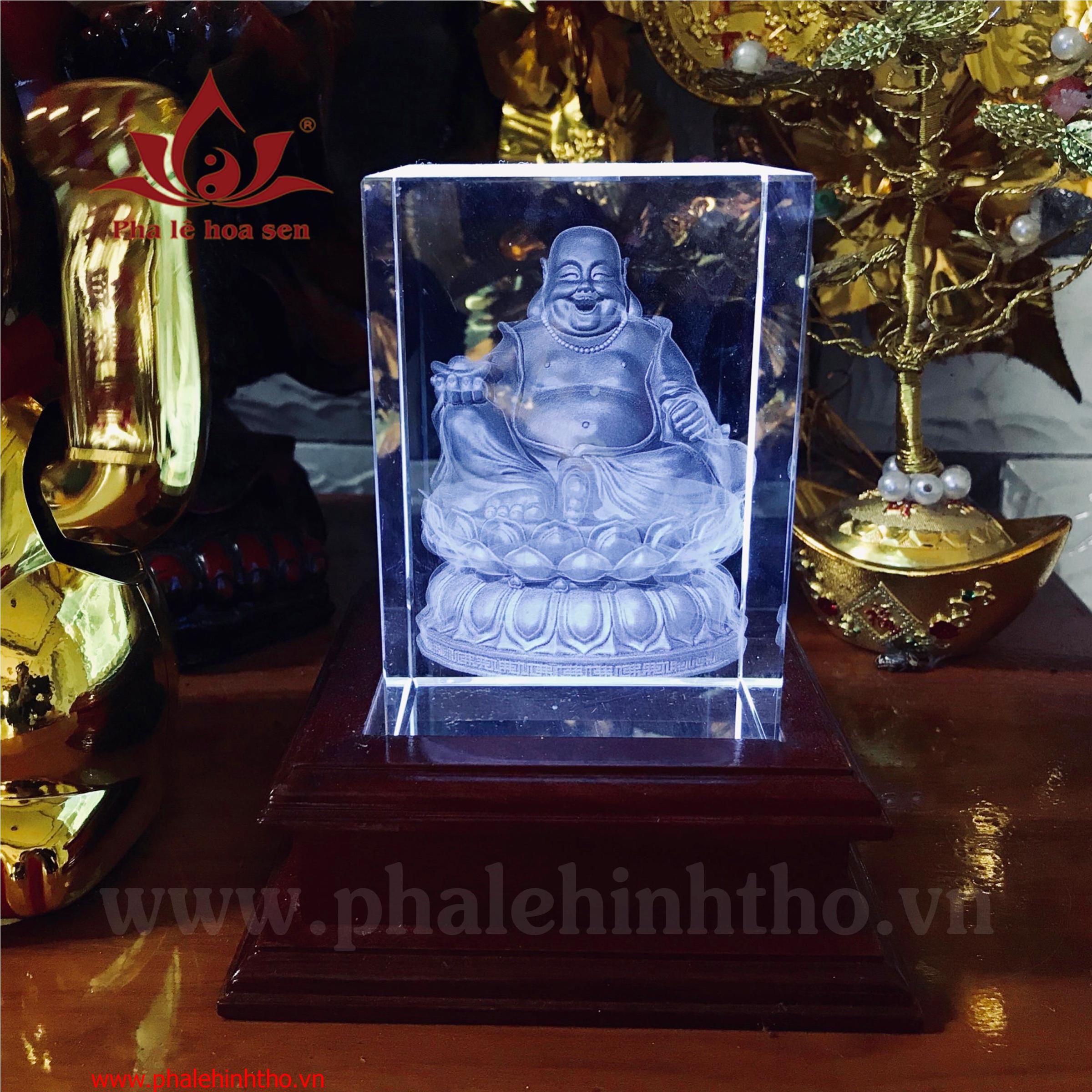 Phật di lặc khắc 3D kt: 8x12x8cm
